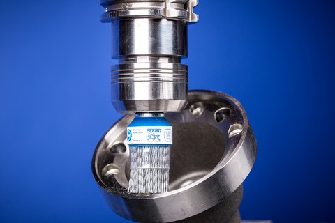 Spazzole a pennello con filo non ritorto Composite, con anello di supporto, con gambo